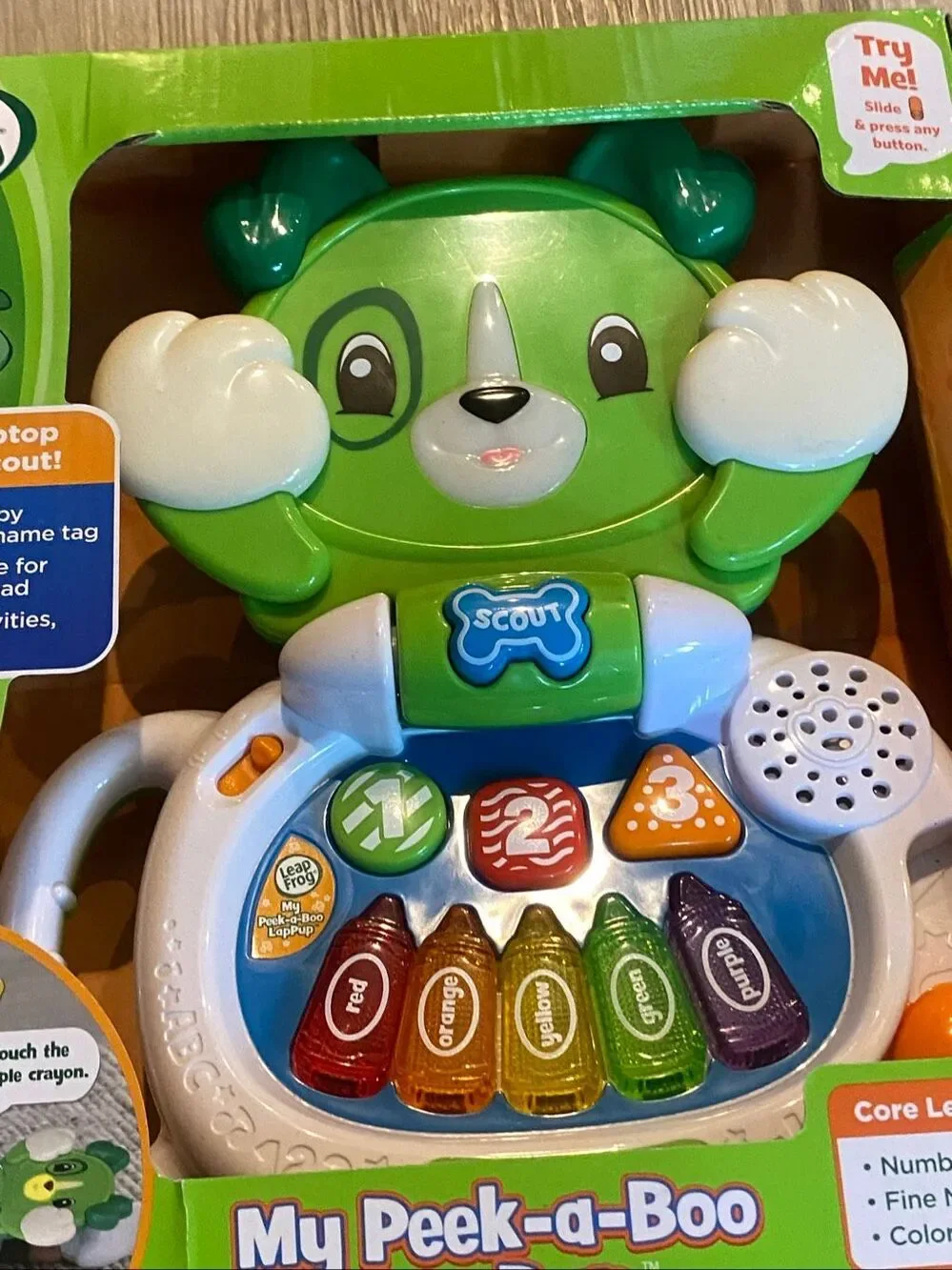 Leap Frog Scout Green Puppy Dog 1 2 3 Electronic Baby Toddler Toy Kids